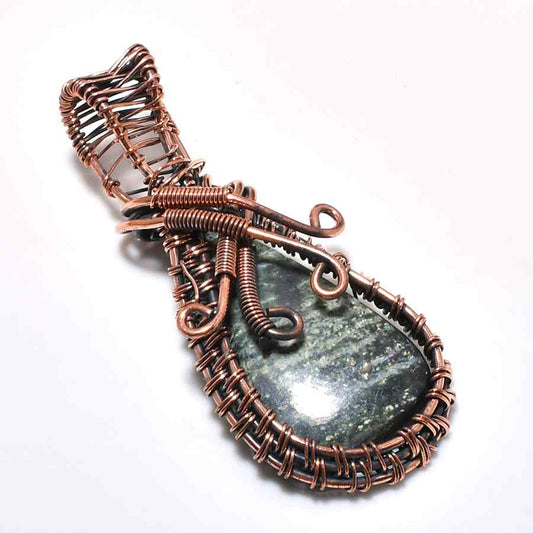 Terra’s Embrace – Copper Wire-Wrapped Stone Pendant