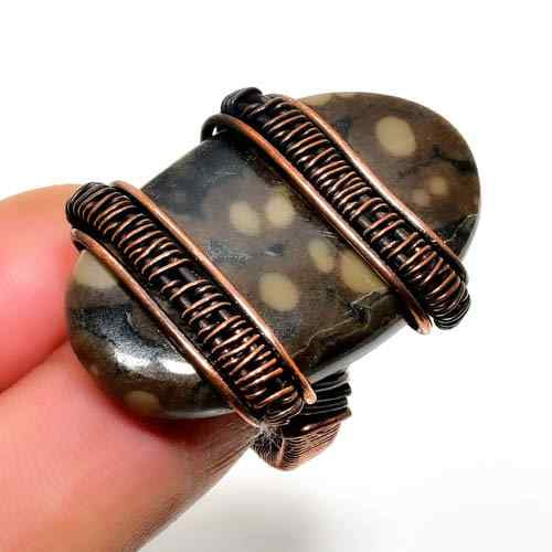 Obsidian Embrace – Copper‐Wrapped Protection Pendant