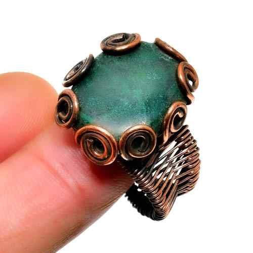 Forest Whisper – Green Aventurine Copper Ring