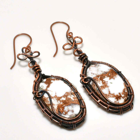 Terra Soul – Copper-Wrapped Stone Earrings