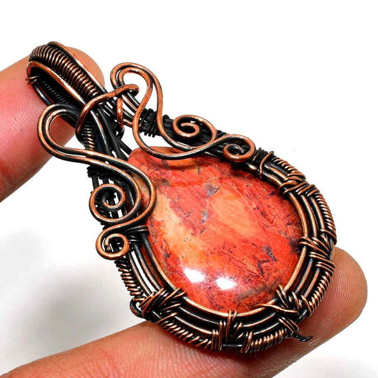 Terra’s Essence – Red Jasper Copper Pendant