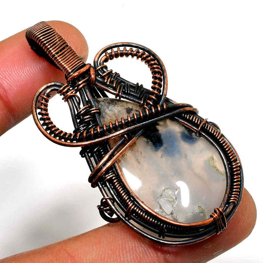 Seraphina’s Light – Oxidized Copper Crystal Pendant