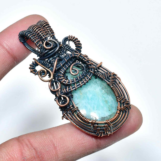 Ezra’s Veil – Amazonite Copper Pendant