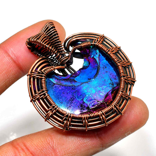 Celestial Dream – Aura Quartz Copper Pendant