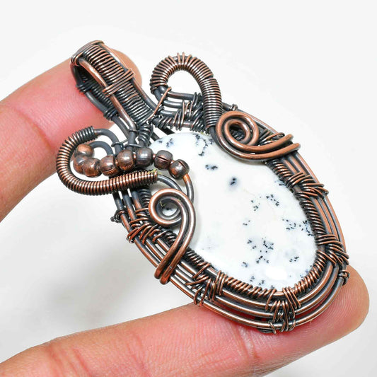 Spotted Serenity – Dalmatian Jasper Copper Pendant