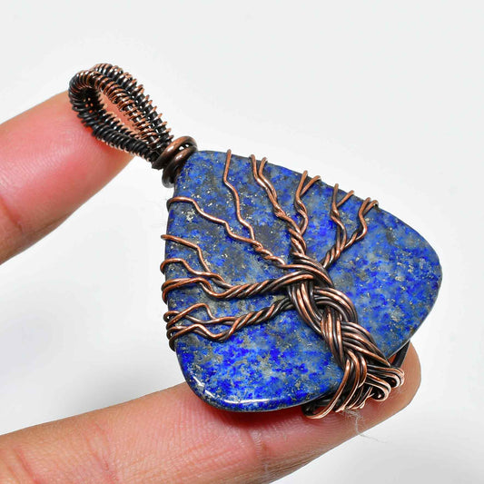 Celestial Whisper – Lapis Copper Pendant
