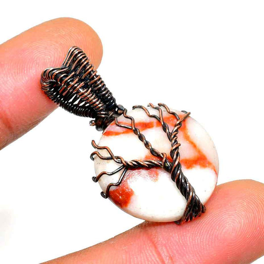 Gaia’s Embrace – Stone & Copper Tree of Life Pendant