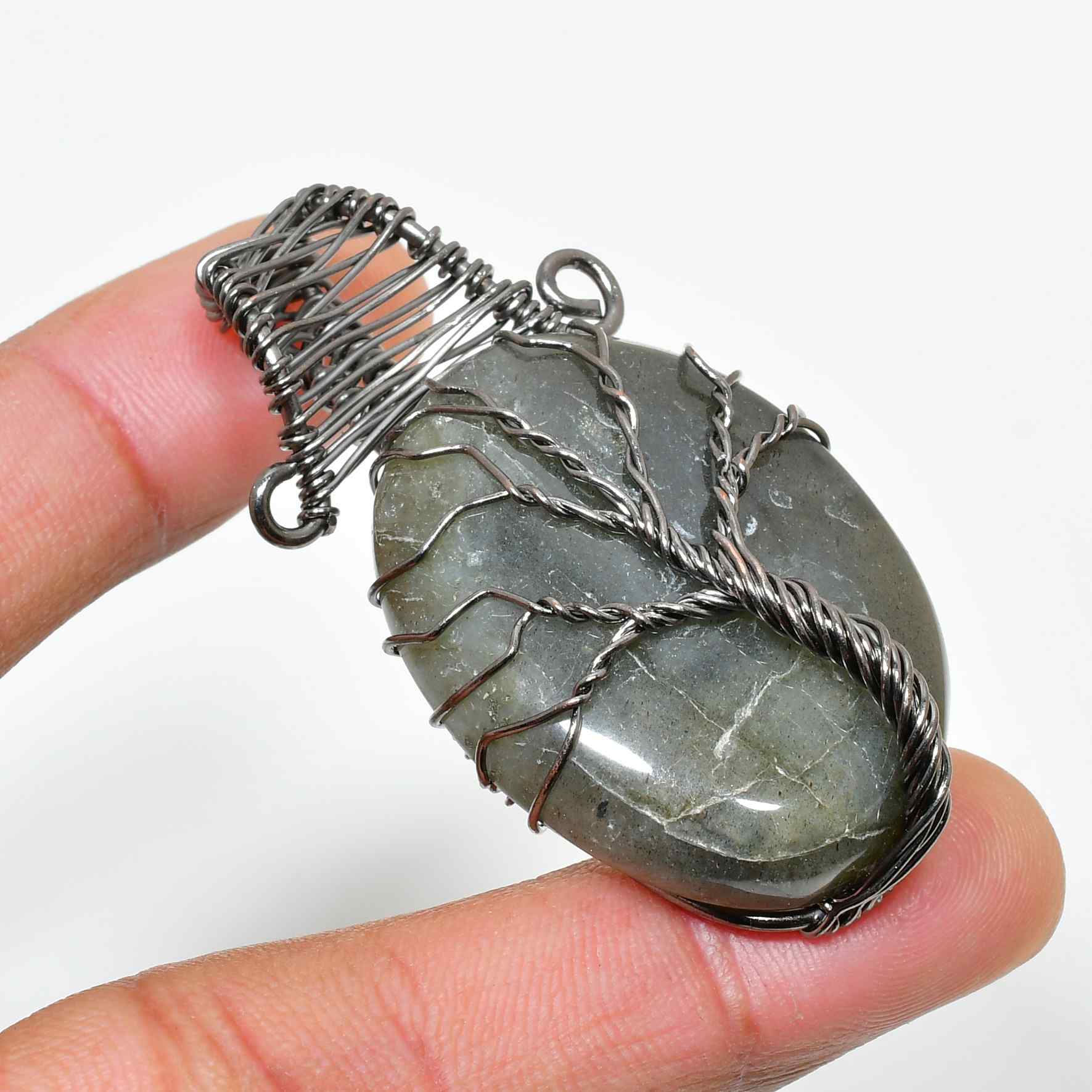 Gaia’s Whisper – Labradorite Tree of Life Pendant