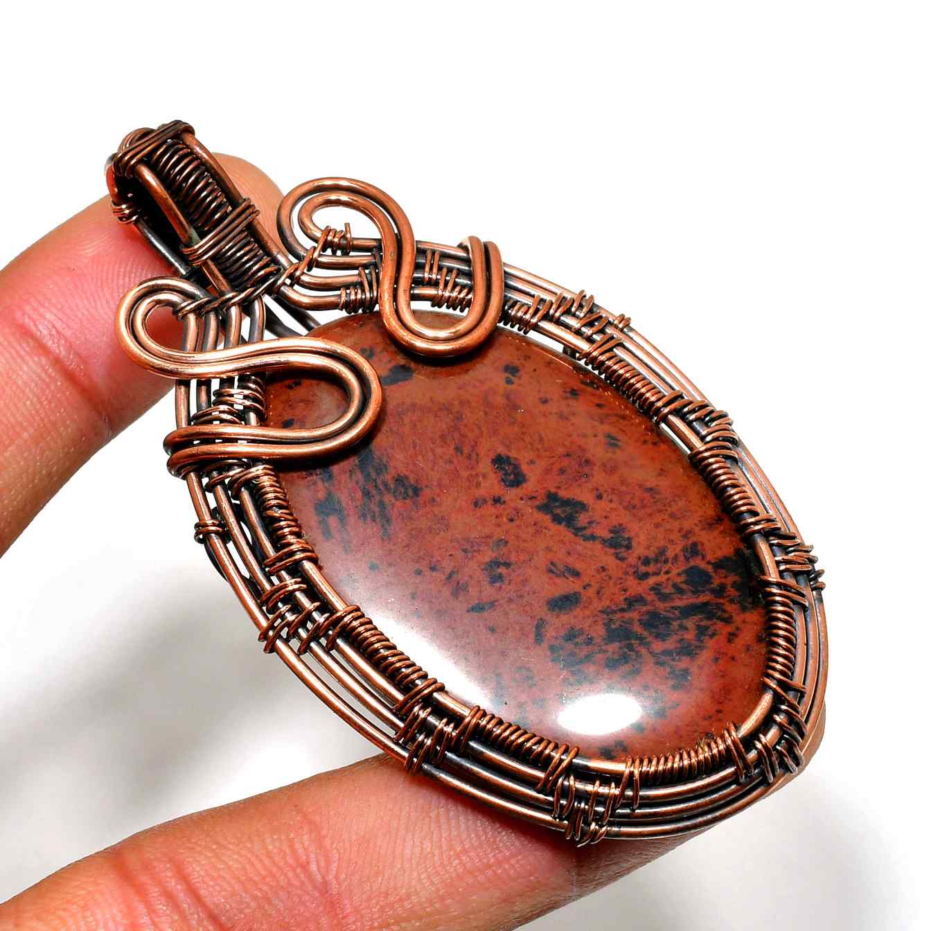 Earth’s Embrace – Red Jasper Copper Pendant