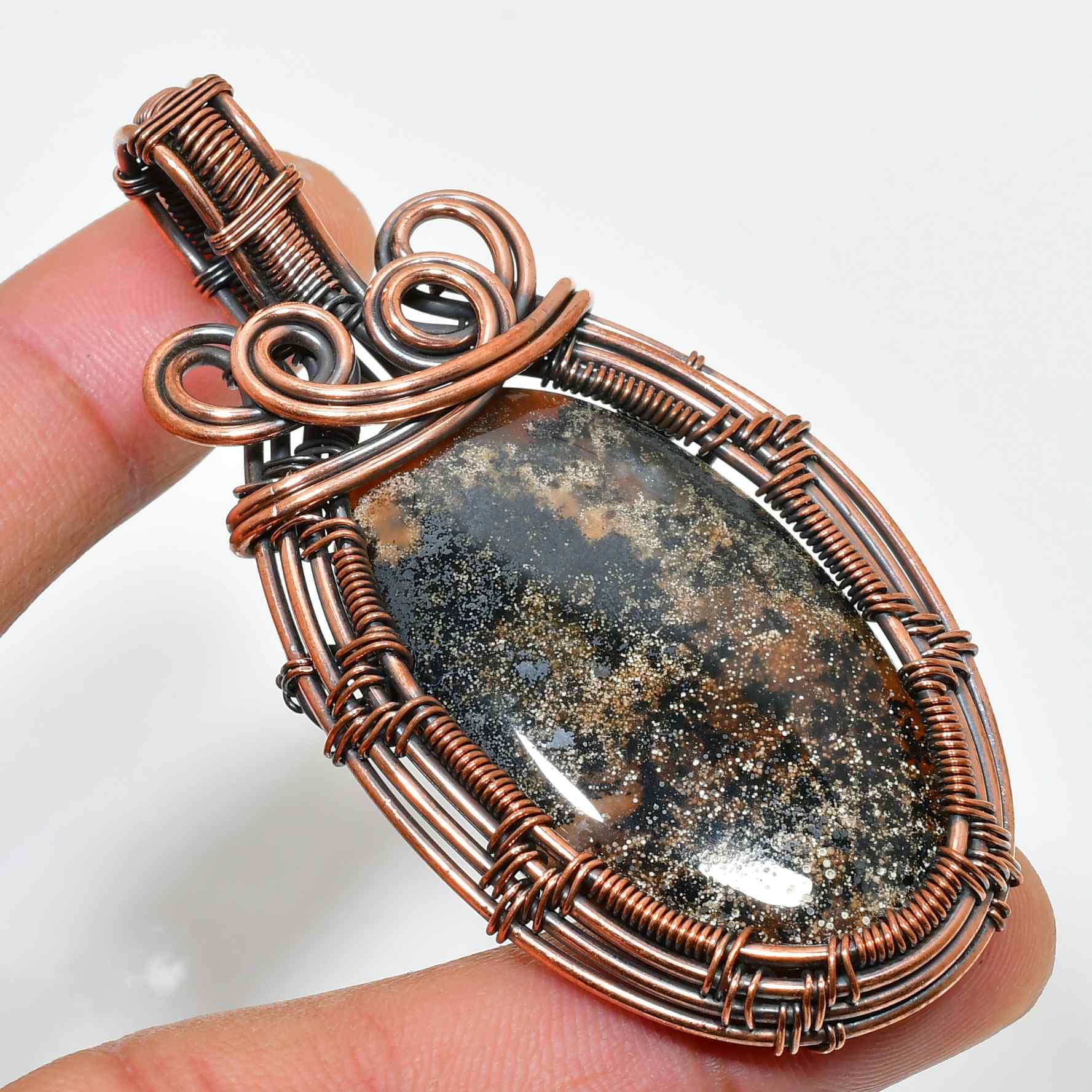 Gaia’s Anchor – Agate & Copper Pendant