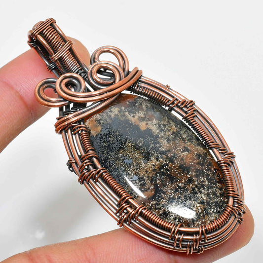 Gaia’s Anchor – Agate & Copper Pendant