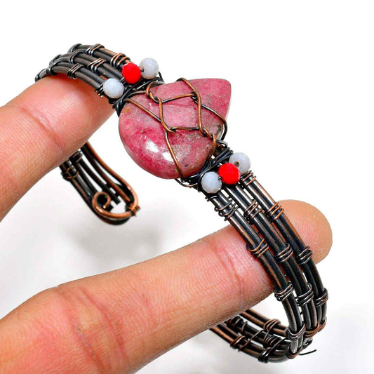 Amara’s Embrace – Rhodonite Copper Cuff