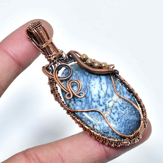 Ocean’s Whisper – Copper & Blue Stone Pendant