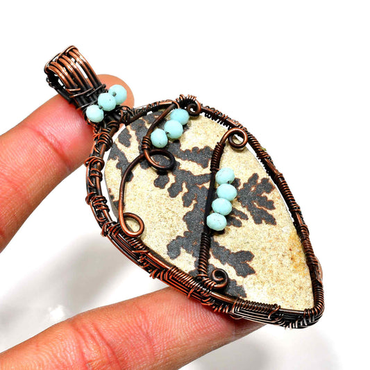 Gaia’s Embrace – Copper Wrapped Gemstone Pendant