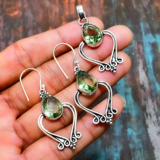 Verdant Harmony – Peridot Sterling Silver Trio