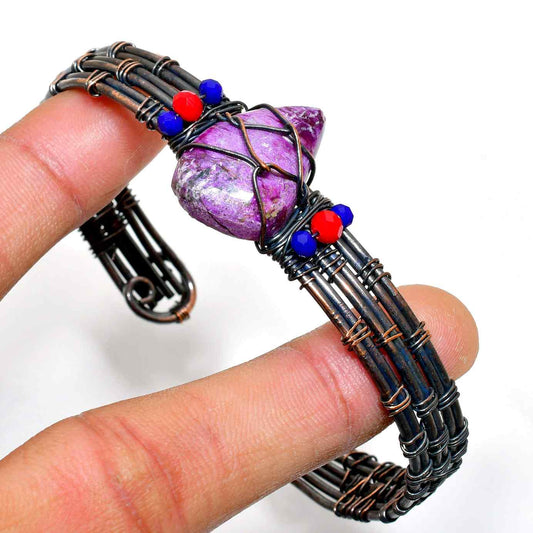 Selene’s Harmony – Amethyst Copper Bracelet