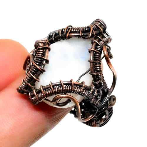 Luna’s Spark – Oxidized Copper Opal Ring