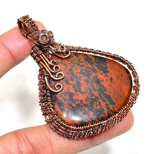 Ember’s Embrace – Red Jasper & Copper Pendant