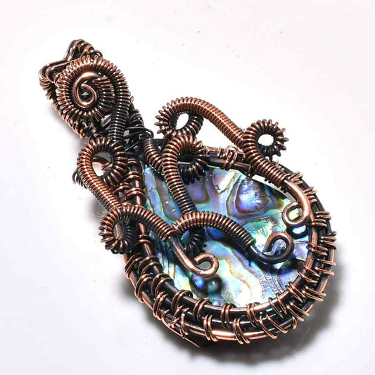 Ocean’s Embrace – Abalone Copper Pendant