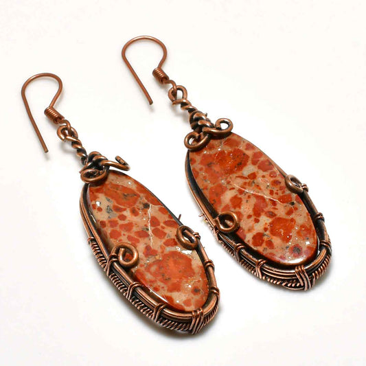 Gaia’s Embrace – Jasper & Copper Earrings