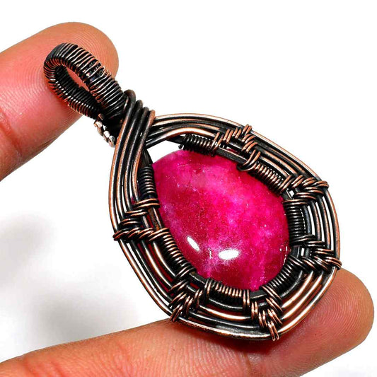 Crimson Passion – Ruby Copper Pendant