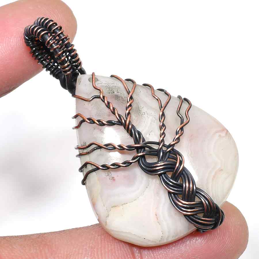 Gaia’s Embrace – Oxidized Copper Agate Pendant