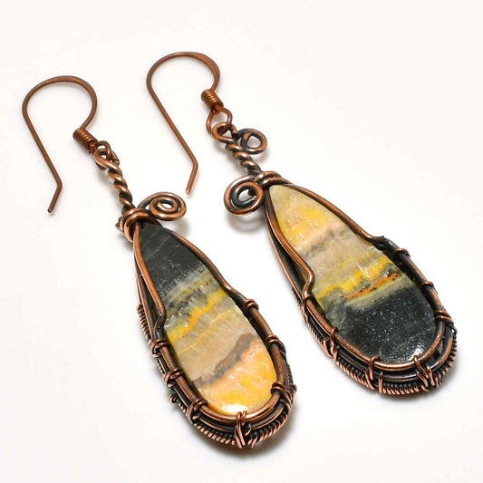Gaia’s Embrace – Jasper & Copper Earrings