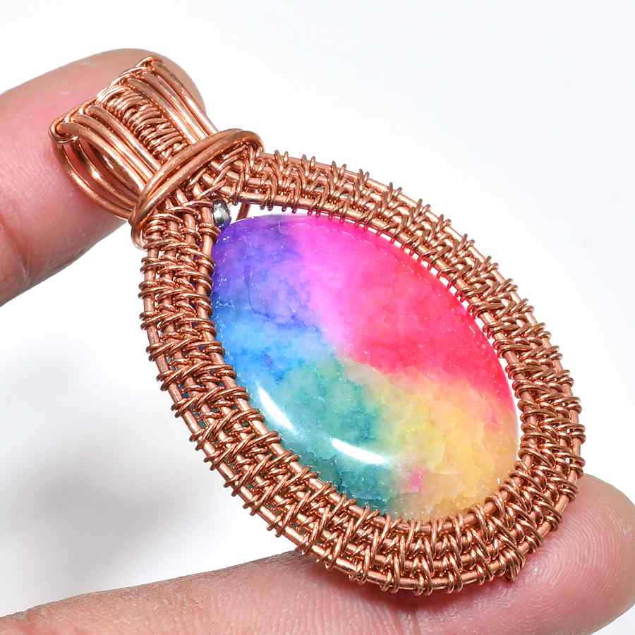 KaleidoCharm – Multi-Color Copper Gemstone Pendant