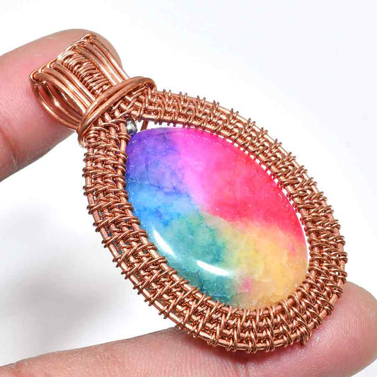 KaleidoCharm – Multi-Color Copper Gemstone Pendant