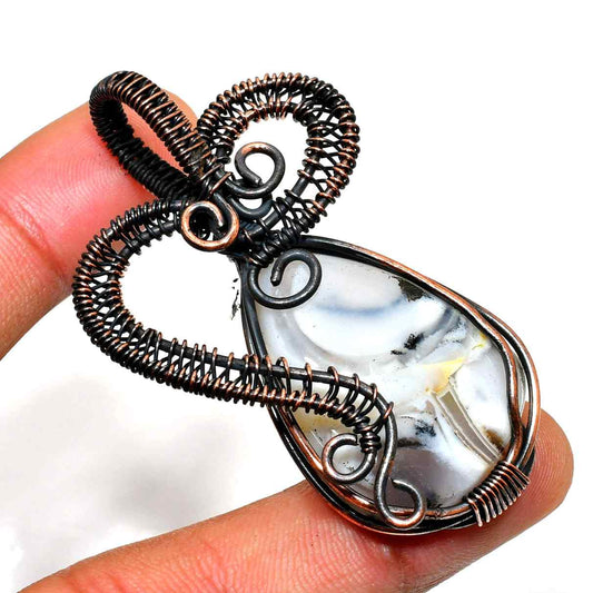 Grounded Serenity – Agate & Copper Pendant