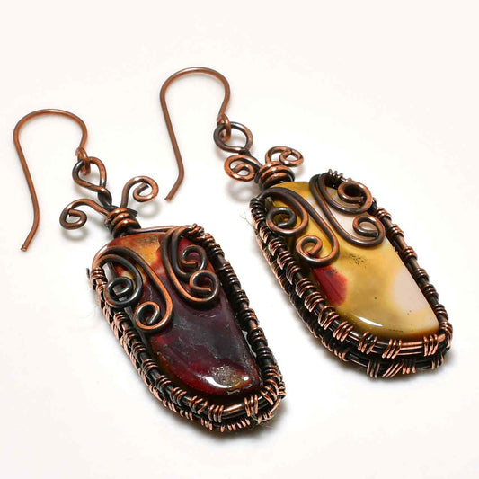 Earth’s Embrace – Agate & Oxidized Copper Earrings