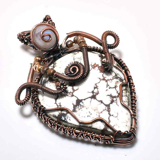 Gaia’s Embrace – Copper-Wrapped Stone Pendant
