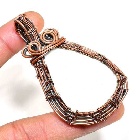 Ezra’s Veil – Handcrafted Amethyst & Oxidized Copper Pendant