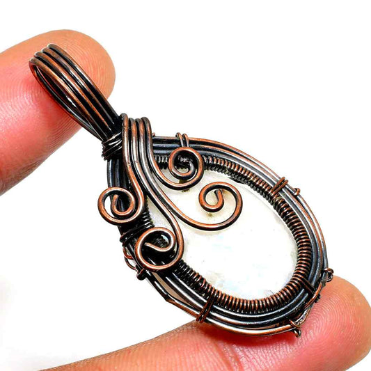 Ezra’s Veil – Amethyst & Copper Wire Pendant