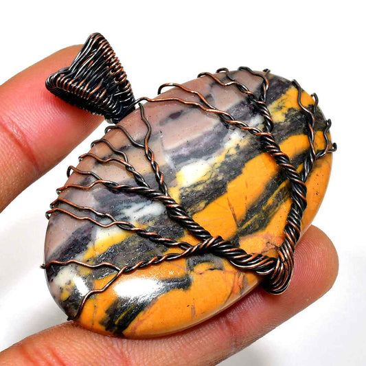 Ember’s Embrace – Tiger’s Eye & Copper Pendant