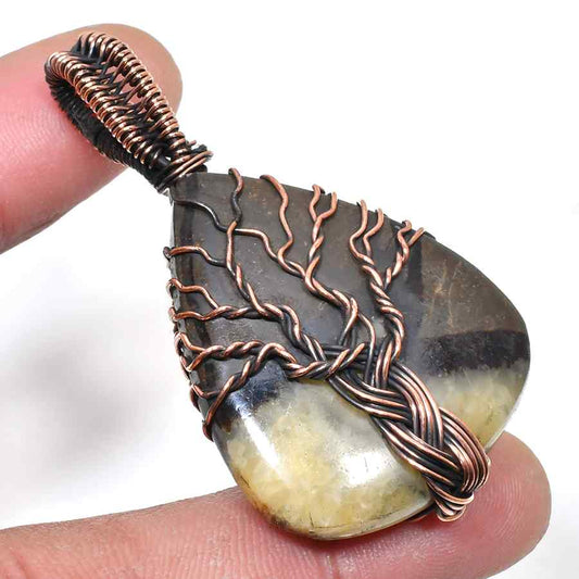 Terra’s Whisper – Copper Wrapped Gemstone Pendant