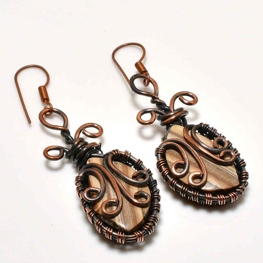 Earth’s Embrace – Copper & Stone Earrings