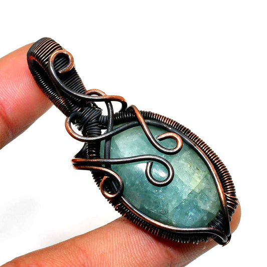 Aqua Whisper – Raw Aquamarine Silver Pendant
