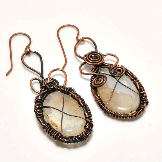 Starlit Dreams – Copper-Wrapped Stone Earrings