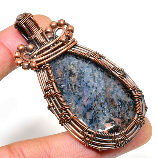 Earth’s Embrace – Obsidian Copper Pendant