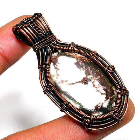 Gaia’s Embrace – Copper-Wrapped Stone Pendant