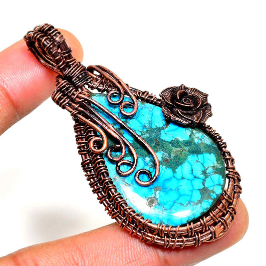 Aurora’s Balance – Turquoise Copper Pendant