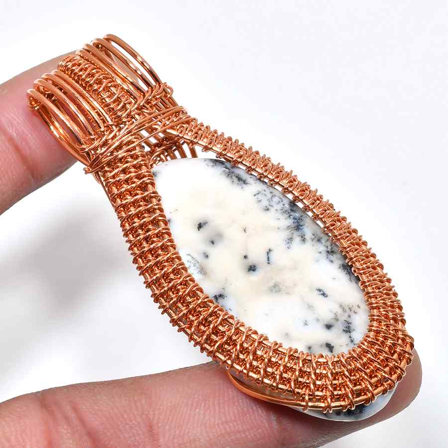 Gaia’s Embrace – Copper-Wrapped Natural Stone Pendant