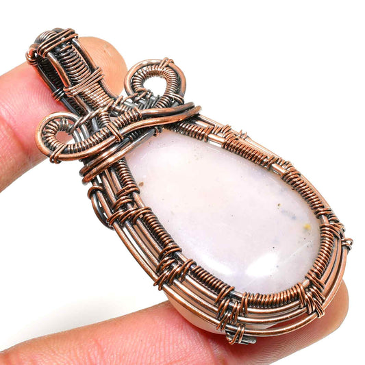 Luna’s Embrace – Oxidized Copper Moonstone Pendant