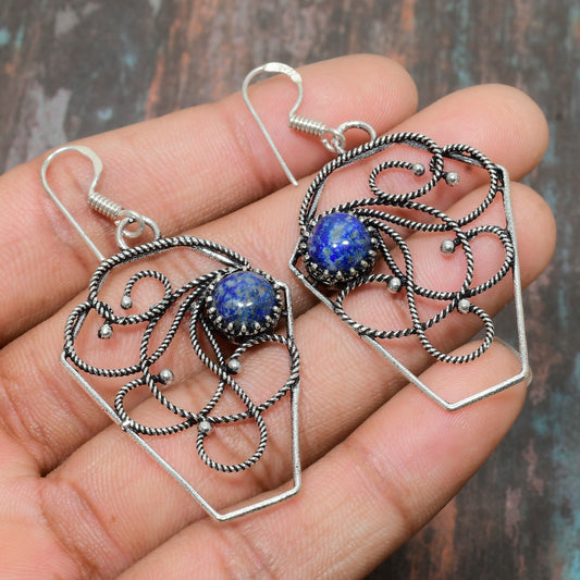 Ocean’s Wisdom – Lapis Lazuli Sterling Silver Earrings