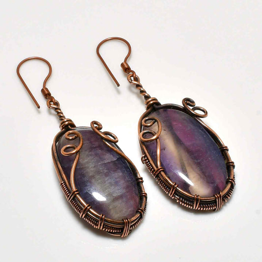 Mystic Drops – Amethyst Copper Earrings