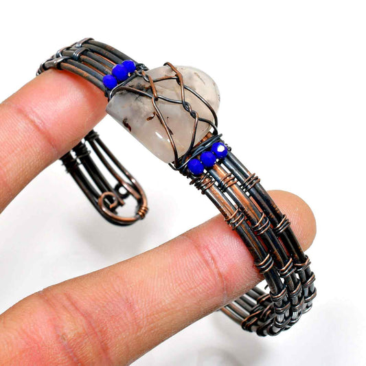 Gaia’s Clarity – Natural Crystal Copper Cuff