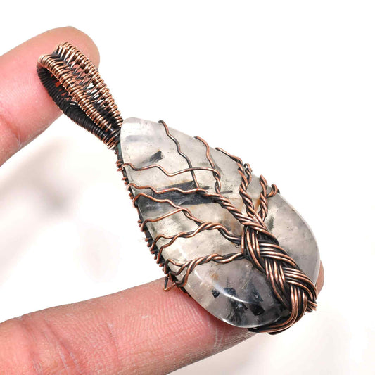 Sylvan Harmony – Silver Quartz Copper Pendant