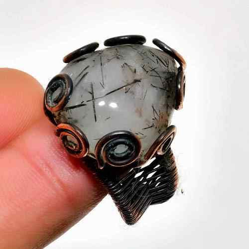 Celestial Aura – Quartz & Copper Wire Ring