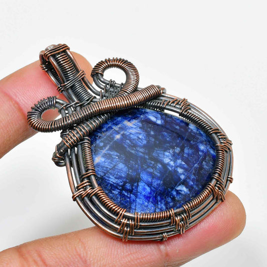 Celestial Harmony – Lapis Lazuli & Antique Silver Pendant